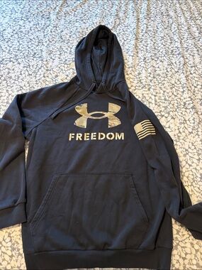 Under Armour Black Pullover Hoodie with White Logo